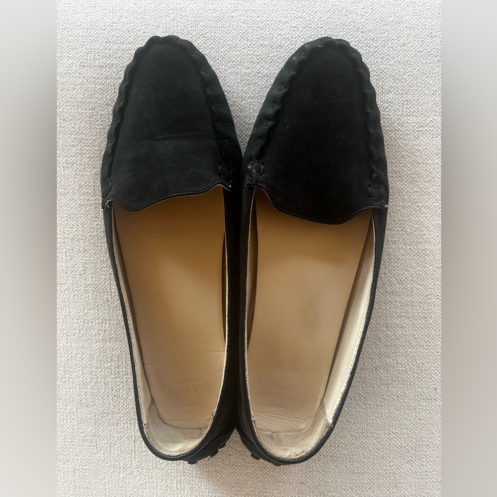 Cole Haan black nubuck leather loafers driving shoes